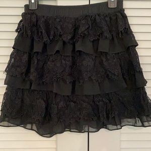Layered lace black skirt